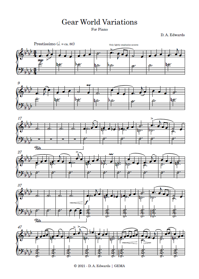 Preview of the piano score