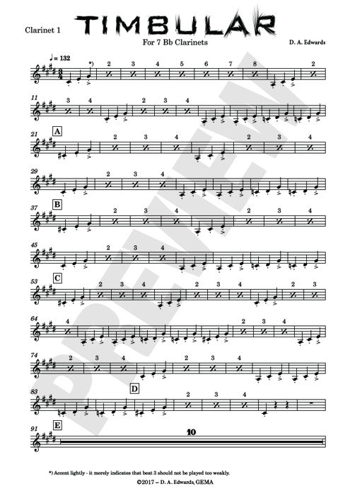 Preview-page of Clarinet 1